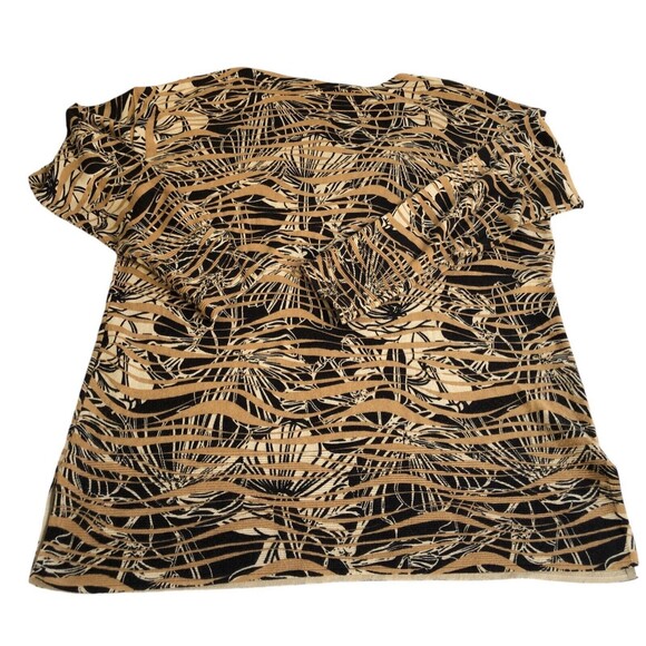Chicos Travelers Tunic Top Slinky Knit Women’s Size L or 2 Brown Printed - Picture 6 of 11